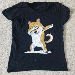 Black Shiba dog tee shirt